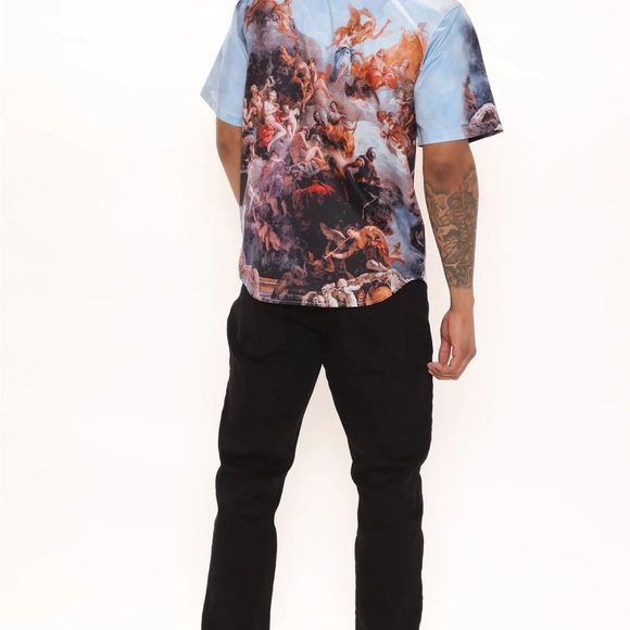 Renaissance Short Sleeve Woven Top - Multi Color - Picture 4 of 15